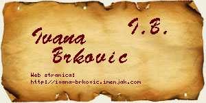 Ivana Brković vizit kartica